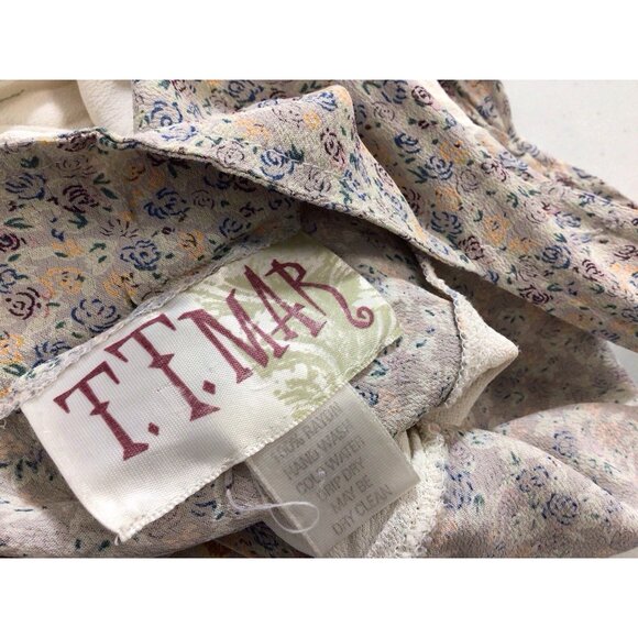 TT Mar Vintage Floral Dress Cottage Core Womens Medium - Picture 9 of 9